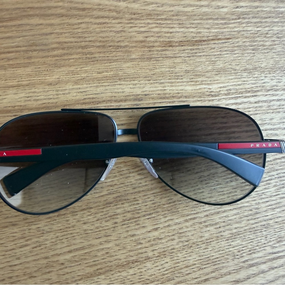 Prada Black Frame Sunglasses Aviator - Picture 2 of 5